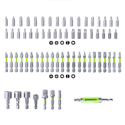 Набор бит, торц.головок, адаптеров Greenworks (70 предметов)