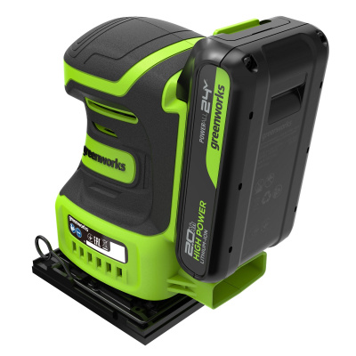Плоскошлифовальная машина аккумуляторная Greenworks G24SS14 (24В, 1хАКБ 2Ач и ЗУ)