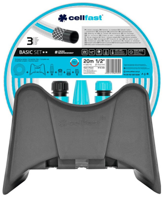 Набор для полива BASIC 1/2" 20 м с держателем для шланга Cellfast