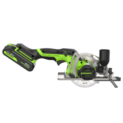 Циркулярная пила аккумуляторная Greenworks G24MCS (24В, 1хАКБ 2Ач и ЗУ)