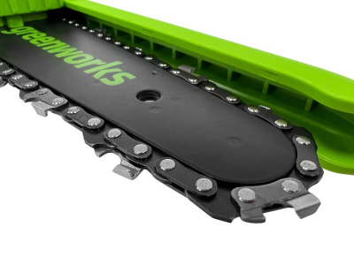 Цепная мини пила аккумуляторная Greenworks GD24CSMNX (24В, 1*АКБ 4Ач  и ЗУ) 15см