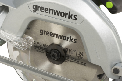 Циркулярная пила аккумуляторная Greenworks GD24CS (24В, без АКБ и ЗУ)