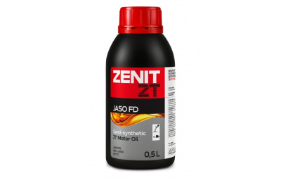 Масло моторное полусинтетическое для 2-тактных двигателей ZENIT 2T JASO FD, 0,5 л