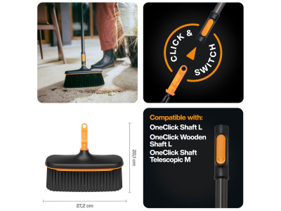 Щетка для уборки 272 мм без черенка FISKARS OneClick