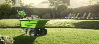 Садовая тележка самоходная Greenworks G40GCK4 (40В с 1хАКБ 4 А-ч и ЗУ) 106 л