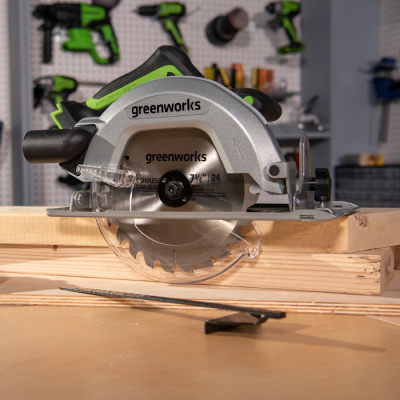 Циркулярная пила аккумуляторная Greenworks GD24CS (24В, без АКБ и ЗУ)