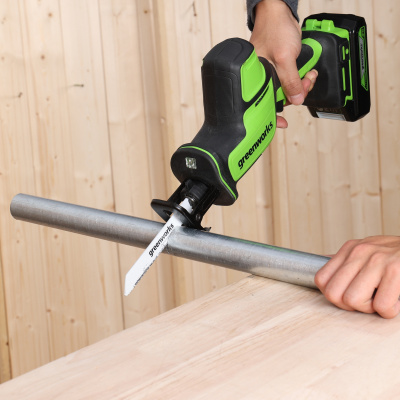 Пила сабельная компактная аккумуляторная Greenworks GPT-CRS-25 (24В,1хАКБх 2Ач и ЗУ)