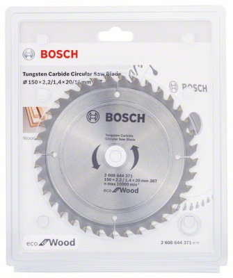 Диск пильный для циркулярок 150х20(16)мм 36Т ECO for Wood (древесина), BOSCH