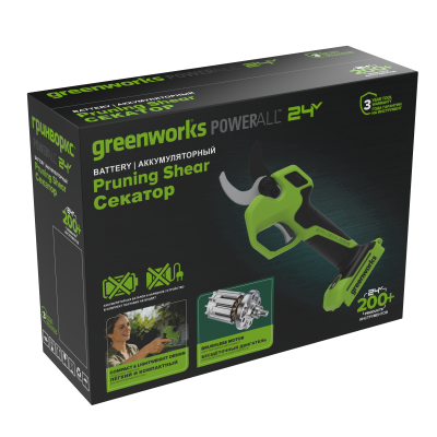 Секатор аккумуляторный Greenworks PR24320 (24V, 32мм, без АКБ и ЗУ)