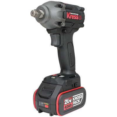 Аккумуляторный гайковерт бесщеточный KRESS KU270.1, 20В, 300Нм, 4Ач х 2, ЗУ 6А, кейс