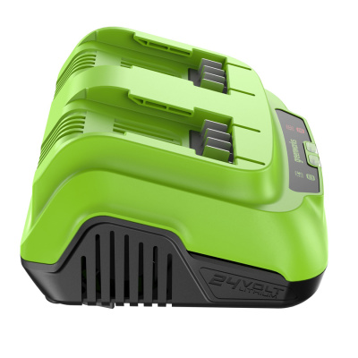 Ультрабыстрое двойное зарядное устройство Greenworks G24X2C8 (24В, 8А)