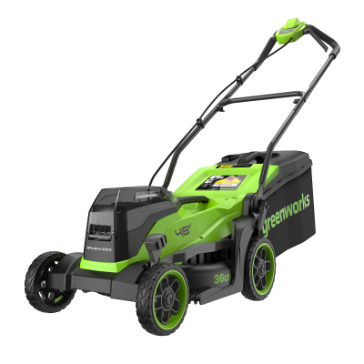 Газонокосилка аккумуляторная Greenworks GD24X2LM361 (2*24В, 36 см, 2хАКБ 4 Ач и ЗУ)