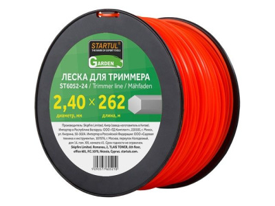 Шнур кордовый 2,4мм 262м шестигран. STARTUL GARDEN