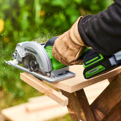 Циркулярная пила аккумуляторная Greenworks G24MCS (24В, 1хАКБ 2Ач и ЗУ)