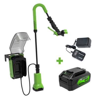 Насос аккумуляторный для полива из бочки Greenworks G24SWP (24В, 1*АКБ 4Ач и ЗУ)