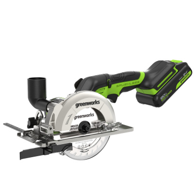 Циркулярная пила аккумуляторная Greenworks G24MCS (24В, 1хАКБ 2Ач и ЗУ)