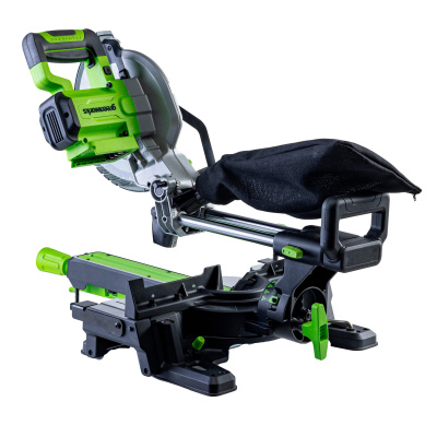 Пила торцовочная Greenworks GD24MS216 с протяжкой (24В, 1хАКБ 8Ач и ЗУ)