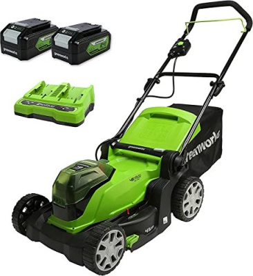 Газонокосилка аккумуляторная Greenworks G24X2LM41K2x (2х24В, с 2хАКБ 4А-ч и ЗУ) 41 см