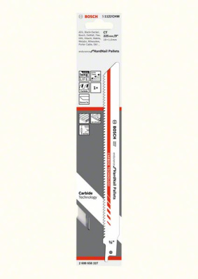 Пильное полотно для ножовки S1122CHM Endurance for HardNail Pallets Carbide Technology, BOSCH