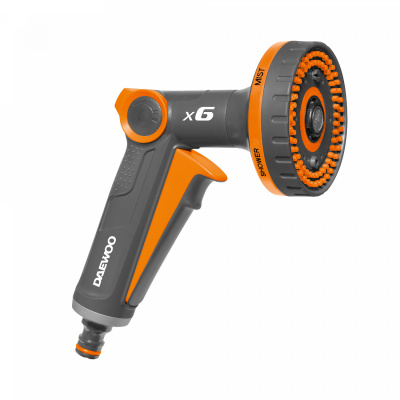 Пистолет-распылитель 1/2 " - 5/8" с плавной регулировкой напора 6 типов струй DAEWOO DWG 3030