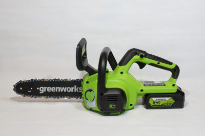 Цепная пила аккумуляторная Greenworks G24CS25K4 (24В, 1хАКБ 4Ач и ЗУ) 25см