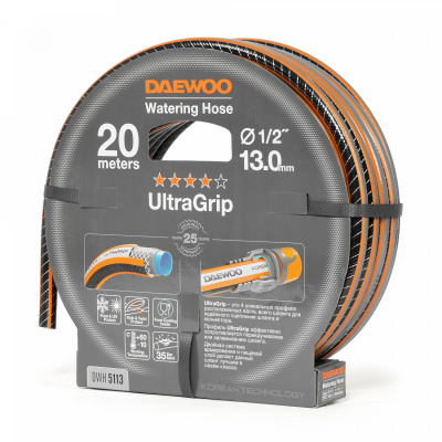 Шланг поливочный 1/2 " (13мм) DAEWOO UltraGrip 20м