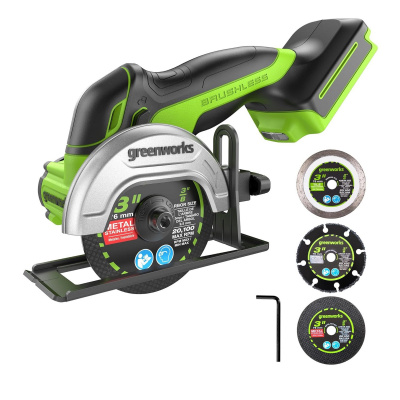 Угловая шлифмашина аккумуляторная Greenworks GD24UCS (24В, 1хАКБ 2 Ач и ЗУ)