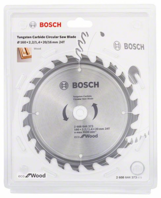 Диск пильный для циркулярок 160x20/16мм 24ТECO  for Wood, BOSCH