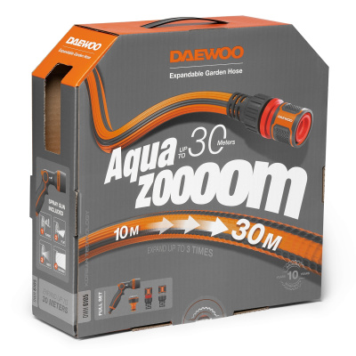 Шланг растягивающийся Aquazoom 10-30м с набором для полива DAEWOO