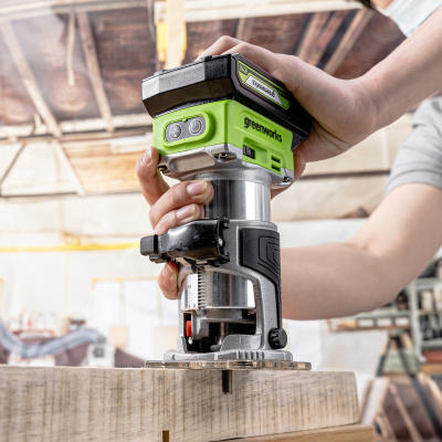 Фрезер аккумуляторный Greenworks G24RO (24В, 1хАКБ 2Ач и ЗУ)