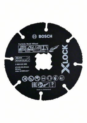 Отрезной круг X-LOCK 115-22,23мм 1мм  Carbide Multi Wheel (универсальный), BOSCH