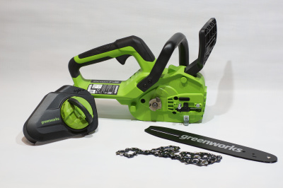 Цепная пила аккумуляторная Greenworks G24CS25K2 (24В, 1хАКБ 2Ач и ЗУ) 25см