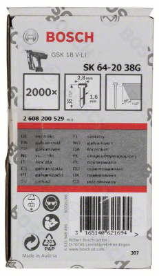 Гвозди для GSK18V-Li тип SK64 38*1,35*2,8мм (2000шт), BOSCH