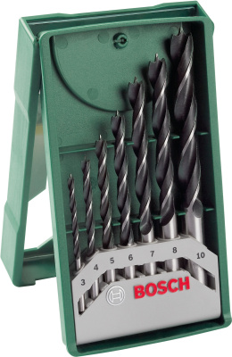 Набор сверл по дереву 3/4/5/6/7/8/10мм 7шт. PROMOLINE, BOSCH