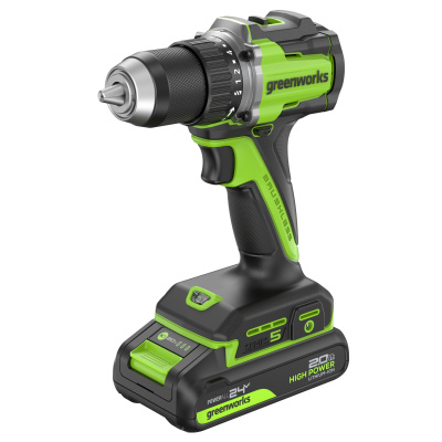 Дрель-шуруповерт аккумуляторная Greenworks DD560 (24В, 1хАКБ 2Ач и ЗУ)