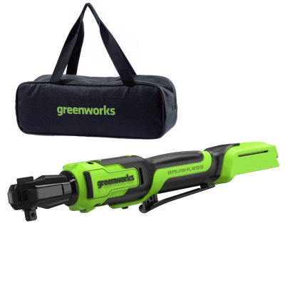 Гайковерт-трещотка аккумуляторный Greenworks GD24RW 1/2" (24В, 1x2Ач и ЗУ, сумка) 80Нм