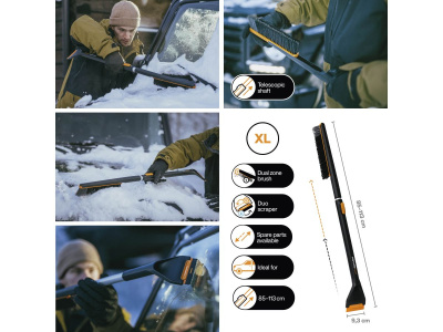 Щетка для снега телескоп. со скребком FISKARS X-series (85-113 см)