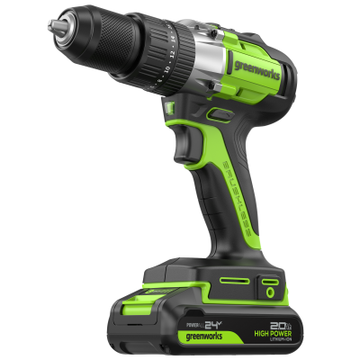 Дрель-шуруповерт ударная аккумуляторная Greenworks GD24DD60 (24В, 1хАКБ 2Ач и ЗУ)