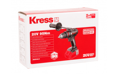 Аккумуляторная ударная дрель-шуруповерт KRESS KUC33.9, 20В, 95Нм, без АКБ и ЗУ