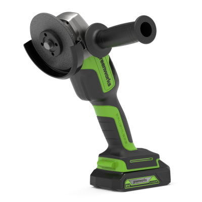 Угловая шлифмашина аккумуляторная Greenworks GD24AGK2 (24В, c 1хАКБ 2 А-ч и ЗУ в сумке)