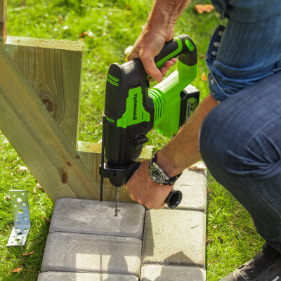 Перфоратор аккумуляторный Greenworks GD24SDS2 (24В, 1хАКБ 2Ач и ЗУ)