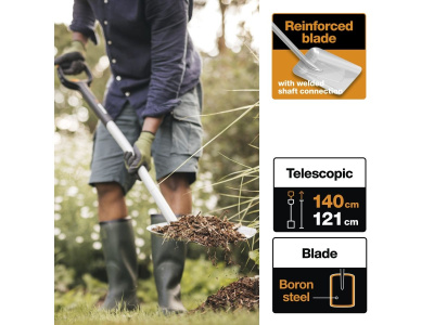 Лопата совковая телескопическая FISKARS Xact (120,8-140 см)