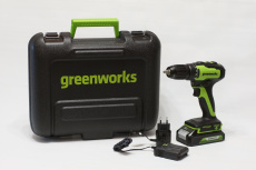 Дрель-шуруповерт аккумуляторная Greenworks GD24DD35K2 (24В, 1хАКБ 2Ач и ЗУ) в кейсе