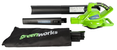 Воздуходув-пылесос садовый аккумуляторный Greenworks GD40BVK4 (40В с 1хАКБ 4Ач и ЗУ)
